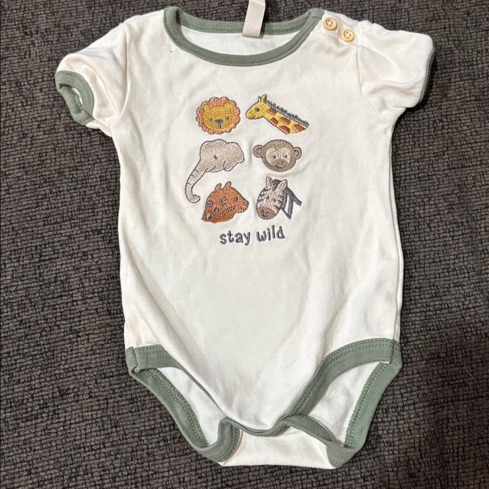 Stay Wild Baby Onesie with Animal Print